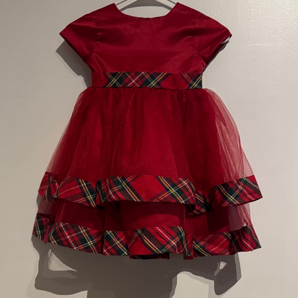Blueberi Boulevard Red Plaid Kids Dress